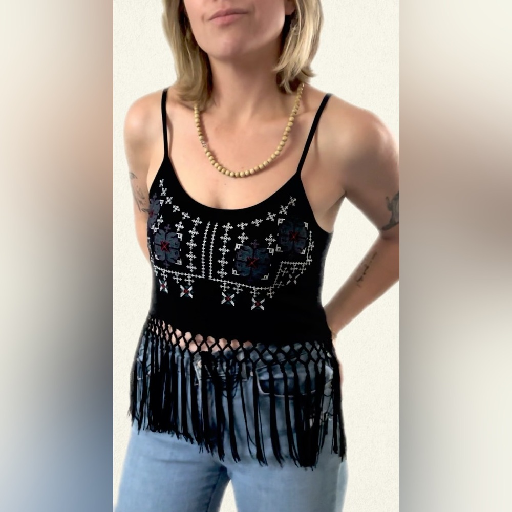 Boho fringe crop top from forever 21